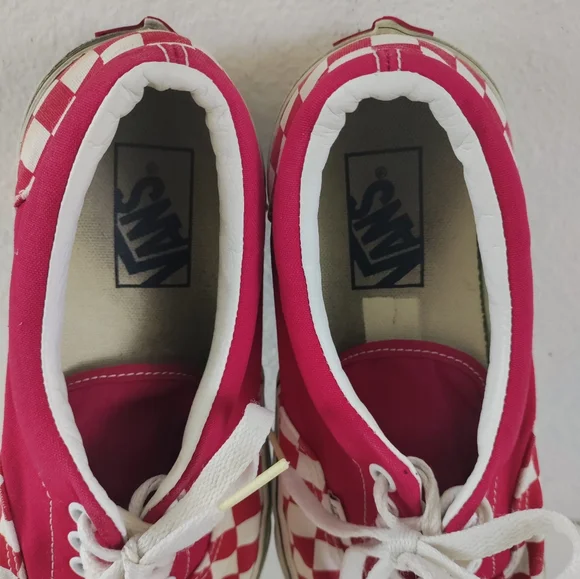 Vans Unisex Red Checkered Shoes Size Mens 7 Womens 8.5 (507452) - Picture 7 of 12